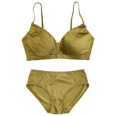Silk Bra & Panty Sets - Wire Free Thin Mold Cup Cozy Intimates - LANI SILK